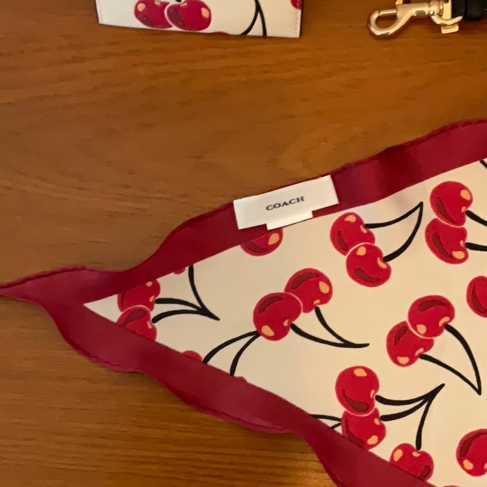 Coach Diamond Cherry Silk Scarf - Picture 4 of 10